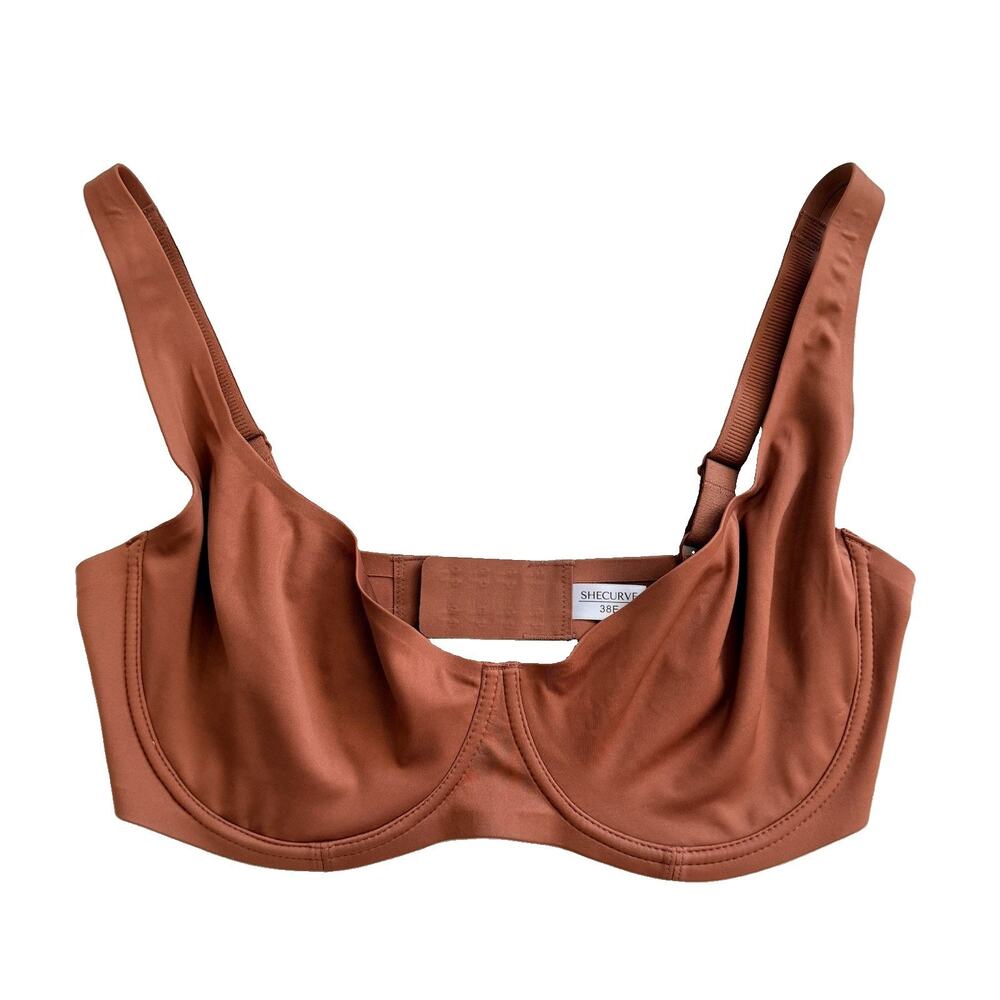 New SheCurve Underwire Support Seamless Unlined Balconette Bra 38E